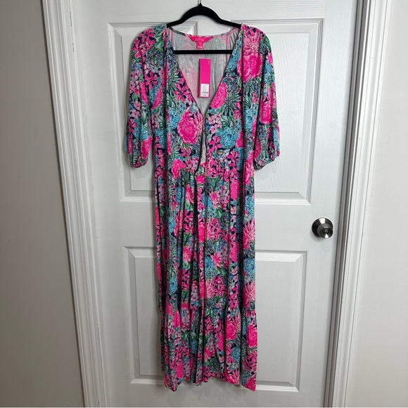 Lilly Pulitzer Brantley Knit Midi Wrap Dress Large New! - Picture 3 of 8